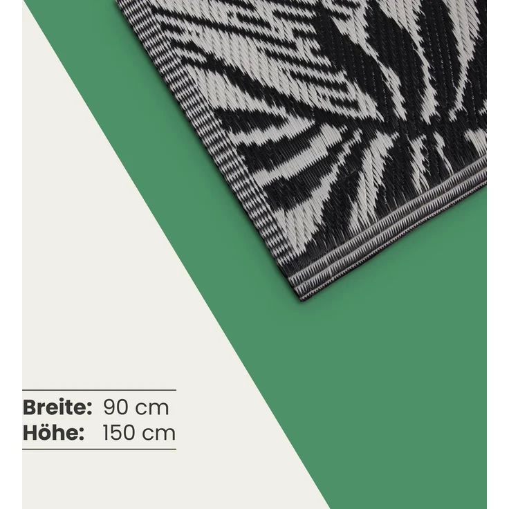 Bestlivings Outdoor Teppich Wetterfest und UV-Beständig ( 90x150cm / Farn ) Teppich aus Kunststoff für Garten, Balkon, Terrasse - Outdoorteppich – Bild 2