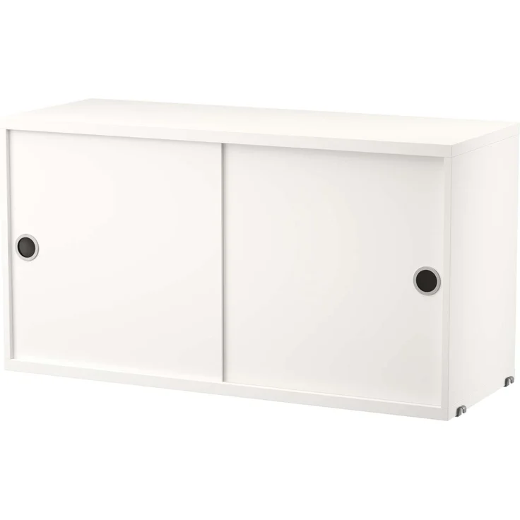 String System Hängeschrank mit Schiebetüren Weiß 78/42/30 – Bild 1