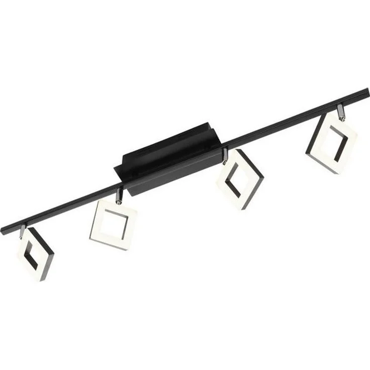 casa NOVA LED Deckenstrahler REAL, 4-flammig, Schwarz, Weiß, Aluminium, Acryl, Dimmfunktion, LED fest integriert, Extra-Warmweiß, B 80 x H 8 x T 18 cm, mit verstellbaren Lampenschirmen – Bild 2