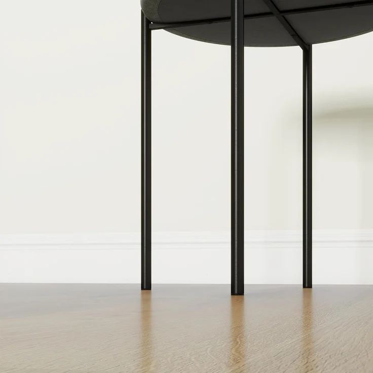 HOMCOM Esszimmerstuhl Thekenhocker mit gepolstertem Sitz, Rundhocker, Barhocker (Hocker, 4 St), für Wohnzimmer, Esszimmer, Dunkelgrau – Bild 8