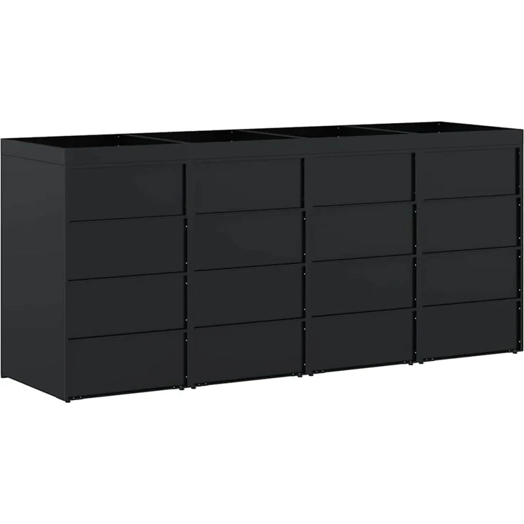 vidaXL Wagenmüllbehälter für 4 Behälter Schwarz 272 x 77,5 x 121,5 cm 3394740 – Bild 9