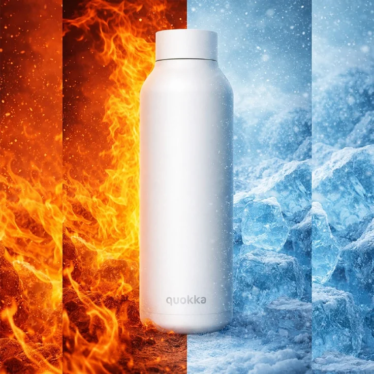 Quokka Bilbao Edelstahl Trinkflasche isoliert 630 ml Thermoflasche – Bild 3