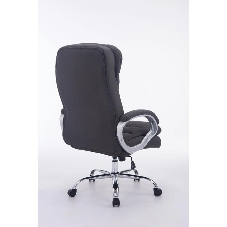 DELUKE® Bürostuhl SOUK Stoff - 116x68x77, Dunkelgrau Stoff Metall in Chromoptik Gestell ergonomische Bürostühle Homeoffice Stuhl mit Rollen – Bild 4