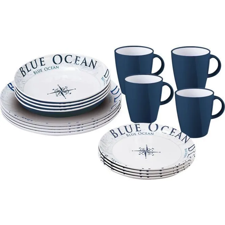 Brunner Lunch Box Blue Ocean Geschirrset, 16-teilig