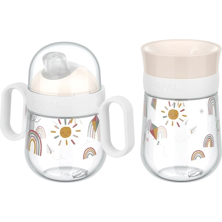 Mepal MIO Trinklernbecher Antitropf & 360° 2er Set Sunshine & Rainbow (2025) – Bild 1