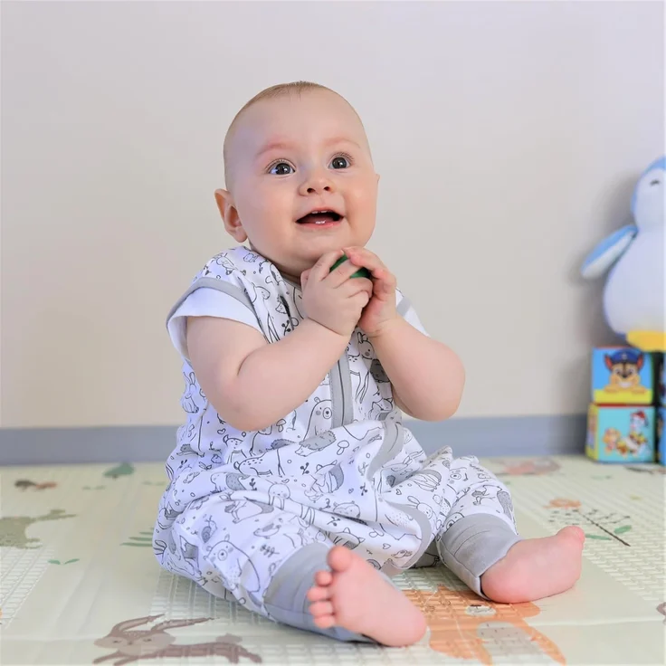 Mama Cheetah Toddler Schlafsack mit Füßen in 1,0 Tog Bio-Baumwolle für Jungen und Mädchen, Baby Schlafsack mit Beinen und 2-Wege-Reißverschluss, Early Walker Medium – Bild 8