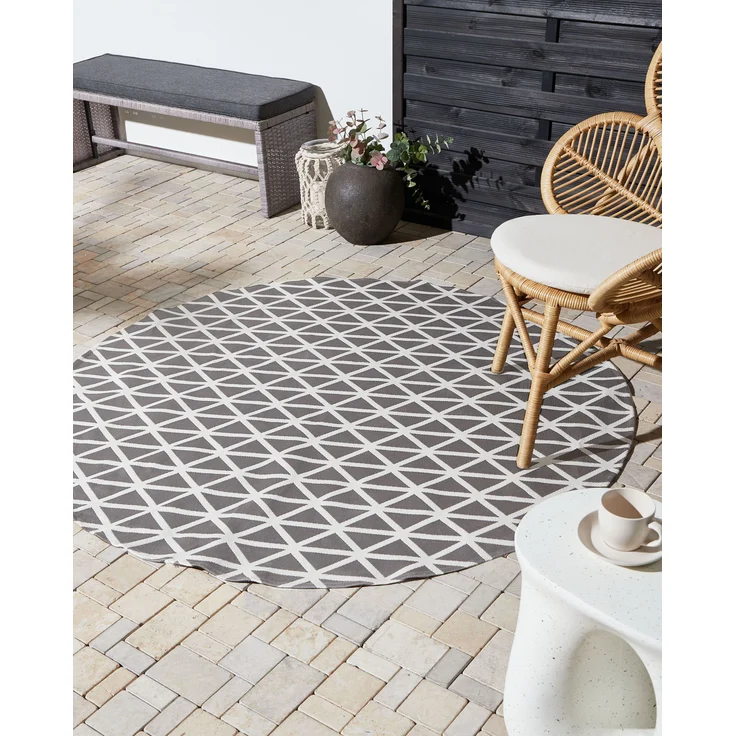 Outdoorteppich PANAJI Grau ø 160 cm – Bild 3