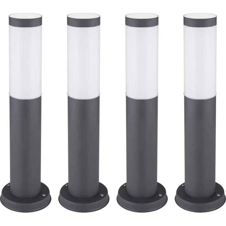4er Set Sockelleuchte, Edelstahl anthrazit, Höhe 45 cm – Bild 1