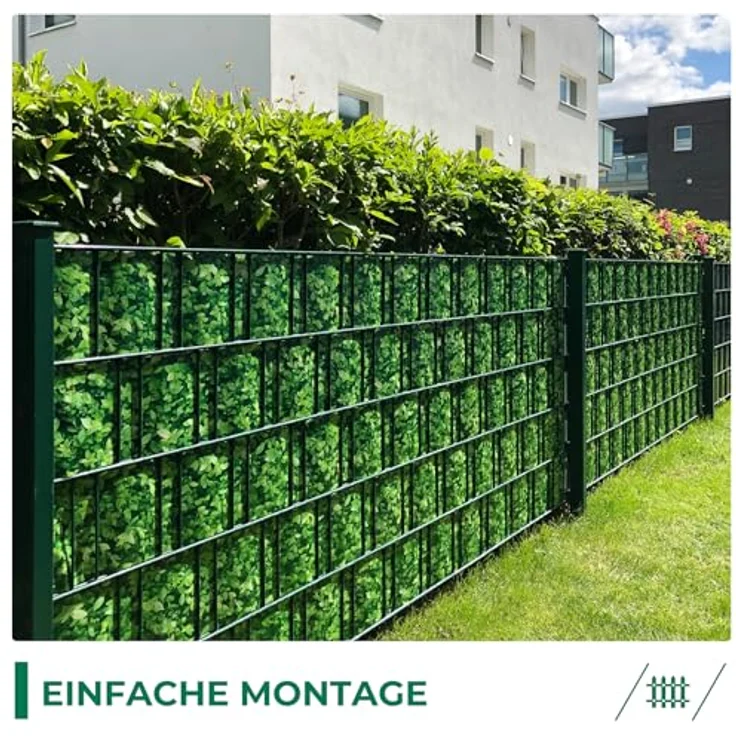 Sichtschutzstreifen Zaun 35 m x 19 cm inkl. 20 Clips, Sichtschutz Zaunfolie PVC Sichtschutzstreifen Doppelstabmatten für Gartenzaun, Balkon/Diverse Farben-2PCS – Bild 7