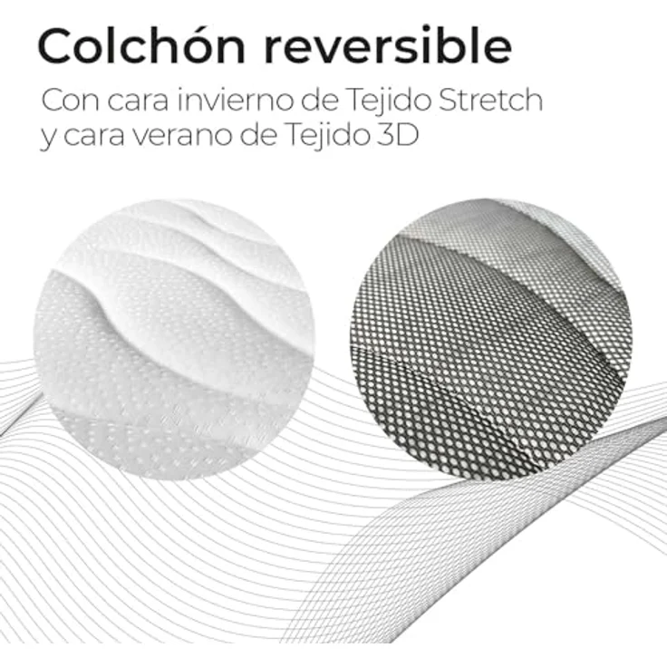 Somnia – Viskoelastische Wendematratze Versalles 120x200, mit Viscosoft, Festigkeit und Komfort, mittlere bis hohe Festigkeit, Winter-Sommer-Seite – Bild 6