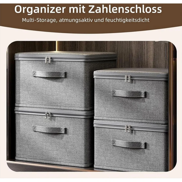 Luckice Aufbewahrungsbox Faltbare mit Deckel, Aufbewahrungsorganizer 45x30x30cm (Faltbarer Aufbewahrungsbehälter mit Deckel, Aufbewahrungsbox Veranstalter für Schlafzimmerschrank Regal), für Kleidung, Spielzeug, Süßigkeiten, Für Schlafzimmer & Regal – Bild 4