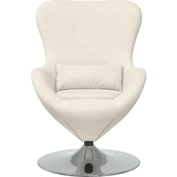 vidaXL Eiersessel Creme Samt 42002733 – Bild 9