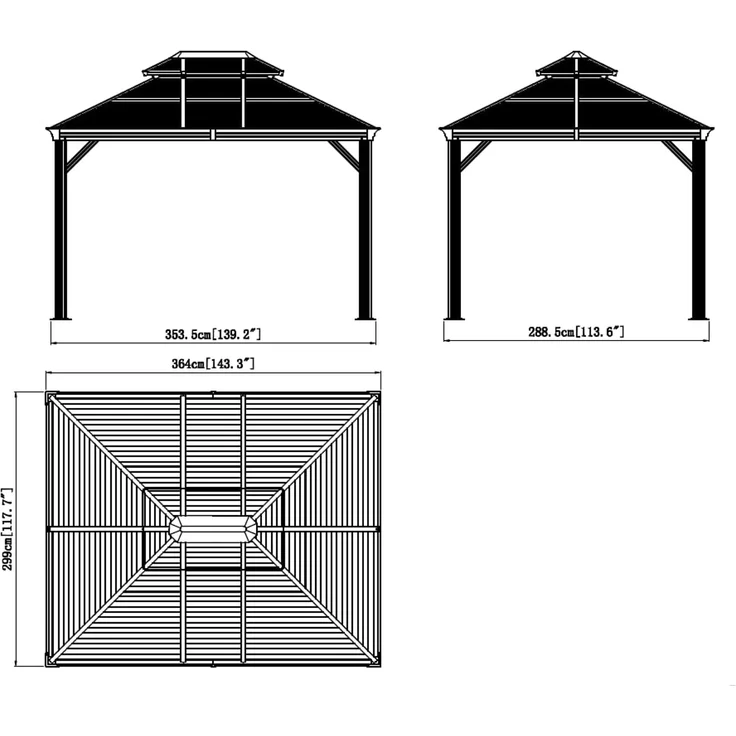 Sojag Alu Pavillon Mykonos 1012 | Hardtop Pavillon – Bild 7