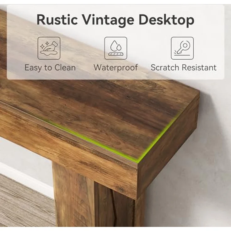 LITTLE TREE 63-Zoll-Schmaler Konsolentisch, moderner Sofatisch für den Flur, Eingangstisch für Wohnzimmer, Schlafzimmer, Home Office, Holzfarbe – Bild 7