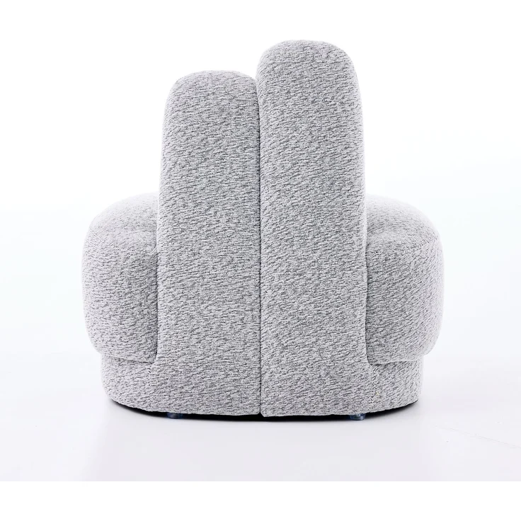 Kuscheliger Bunny-Ear- Stoff-Ottoman-fix gepolsterter Hocker mit niedlichen Ohren, ohne Stauraum, nicht abnehmbar--Antikgrauweiß--54x41.5x54cm--YOUDENOVA – Bild 10