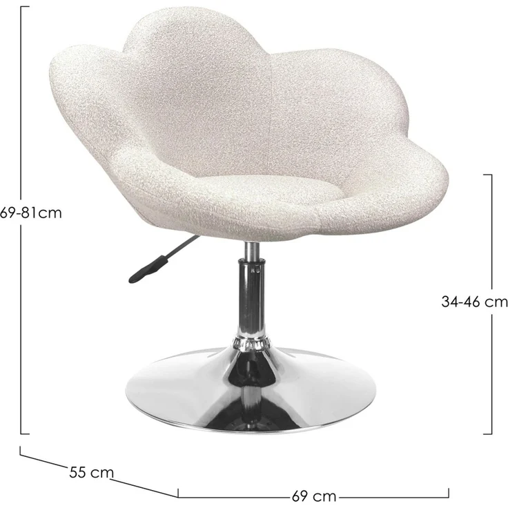 Esszimmerstuhl Ruelfu 2er-Set, Stoff und Chrome, modern, höhenverstellbar, beige gepolstert – Bild 5