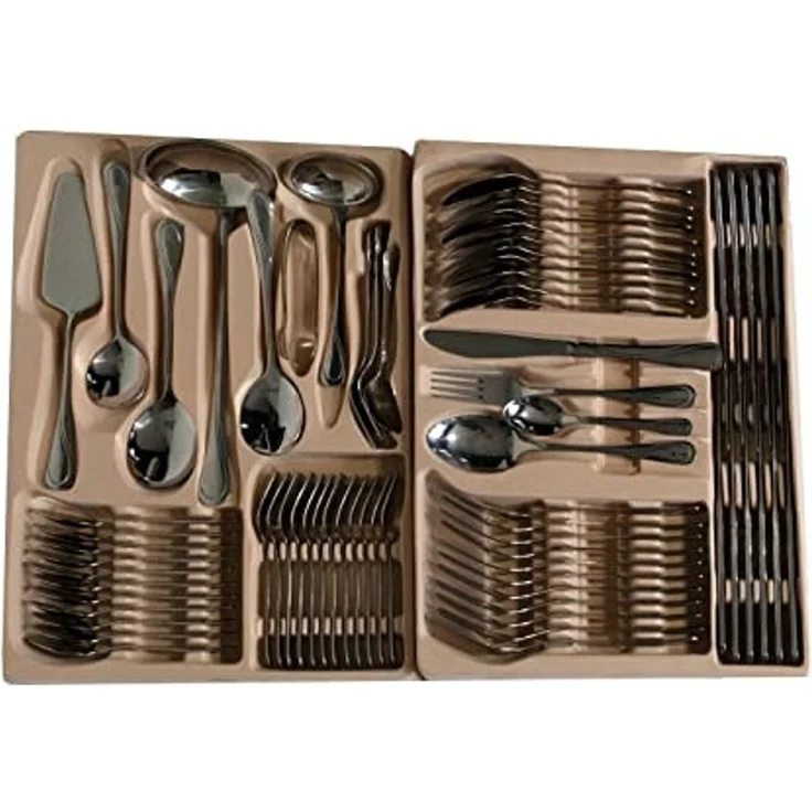 QLS Besteck-Set silber aus Edelstahl (72-tlg), 12 Personen, Essbesteck im Koffer Besteckgarnitur – Bild 3
