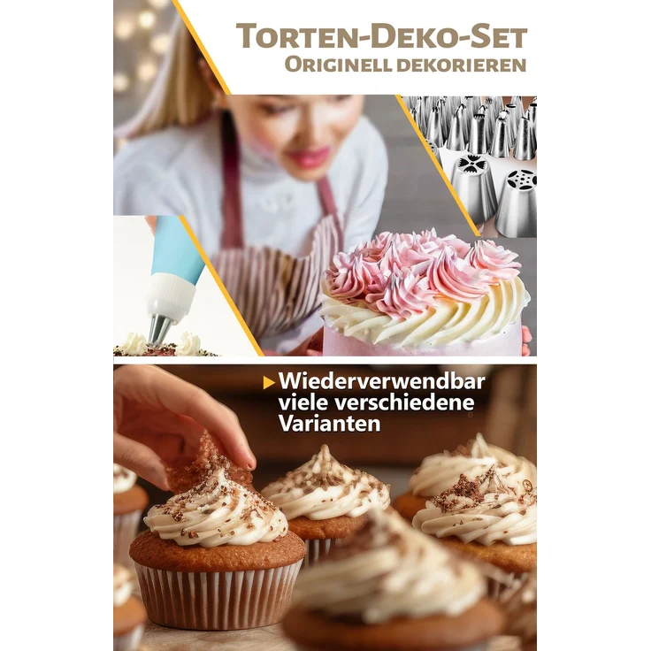 Aurelia Home Torten-Backset mit Tortenring 15 cm – Drehteller und Dekozubehör – Bild 5
