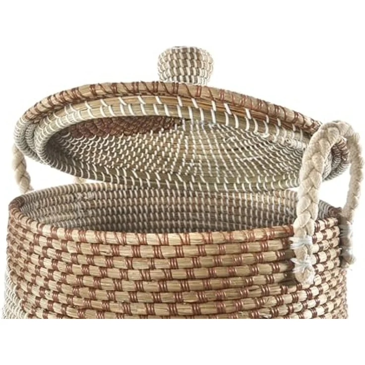 Kobolo Aufbewahrungskorb Schlangenkorb Korb NAGA Seegras inkl. Deckel (Stück, 1 St, 1 Stück), Korb mit Deckel – Bild 5