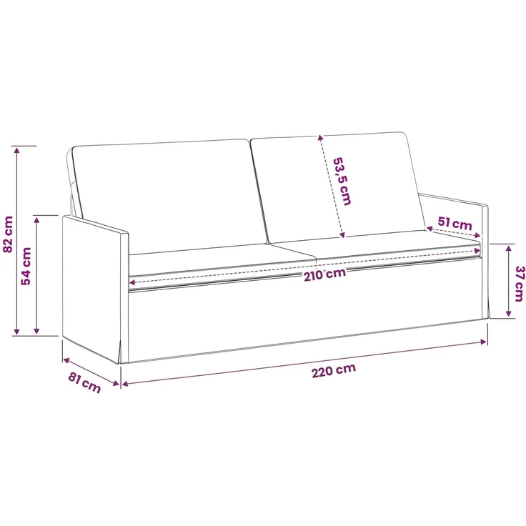 vidaXL 3-Sitzer Sofa Hellgrau 220 x 81 x 82 cm Cordstoff 42041166 – Bild 8