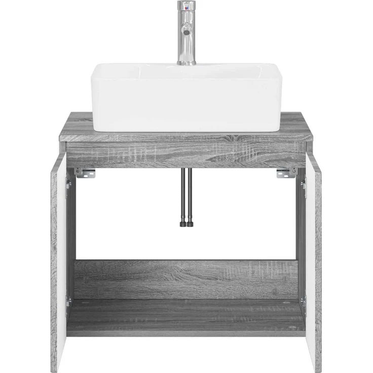 vidaXL Waschbeckenschrank Grau Sonoma 62,5 x 44,5 x 80 cm 3404326 – Bild 3