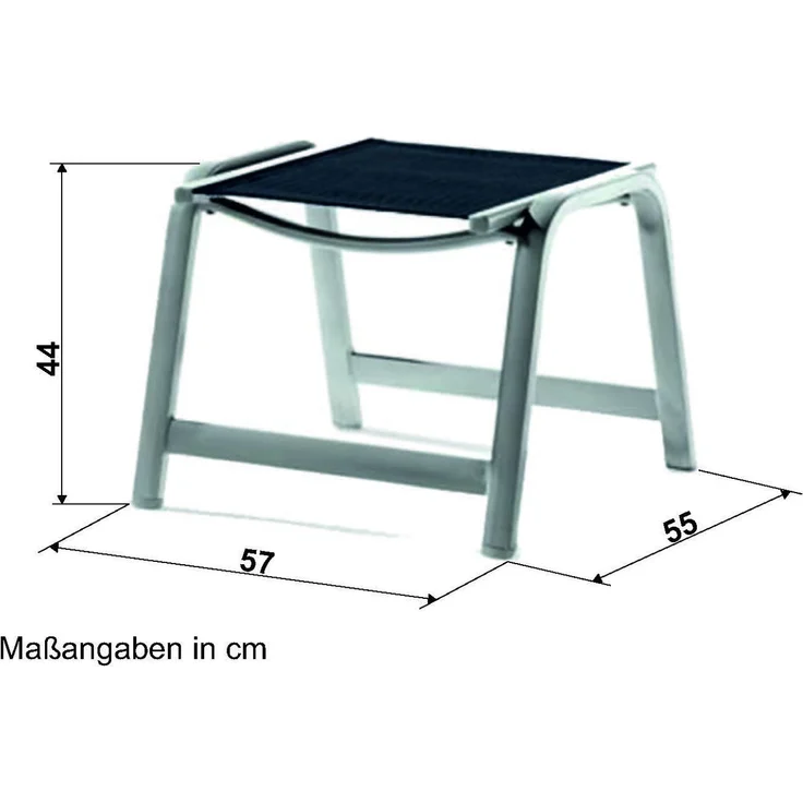 Hocker >Royal< in Hellgrau, Kunstfasergewebe - 56x44x57cm (BxHxT) – Bild 2