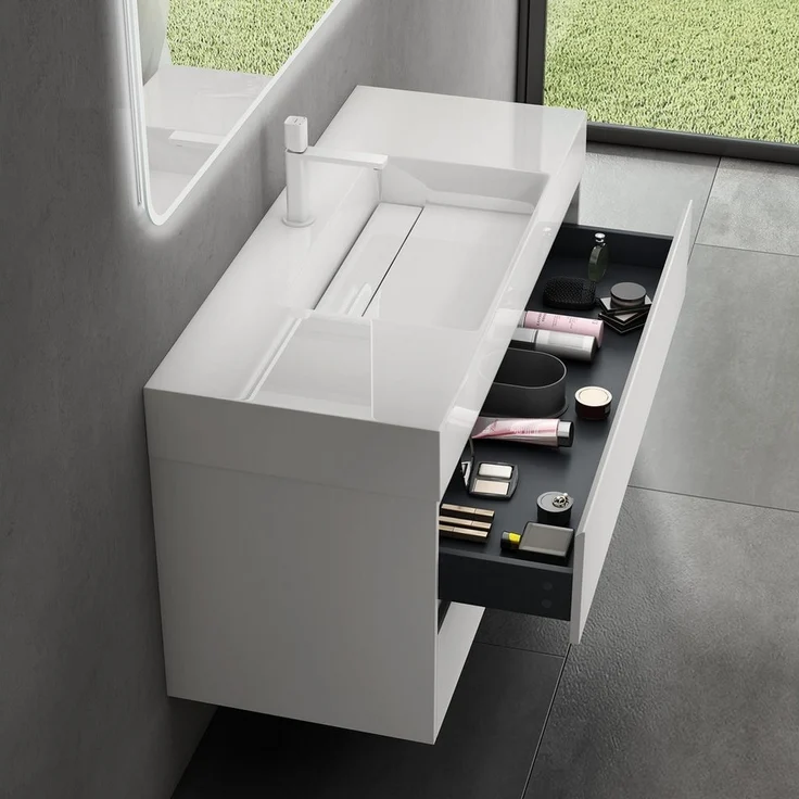 doporro Badmöbel-Set Badezimmermöbel Badezimmer Waschbecken Waschtisch Deep – Bild 2