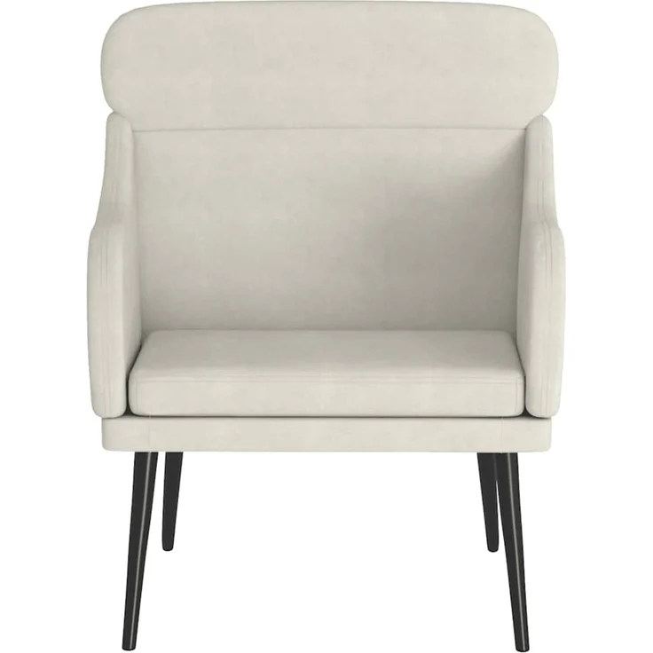 Sessel wohnzimmer, Relaxsessel Creme 63x76x80 cm Samt – Bild 3