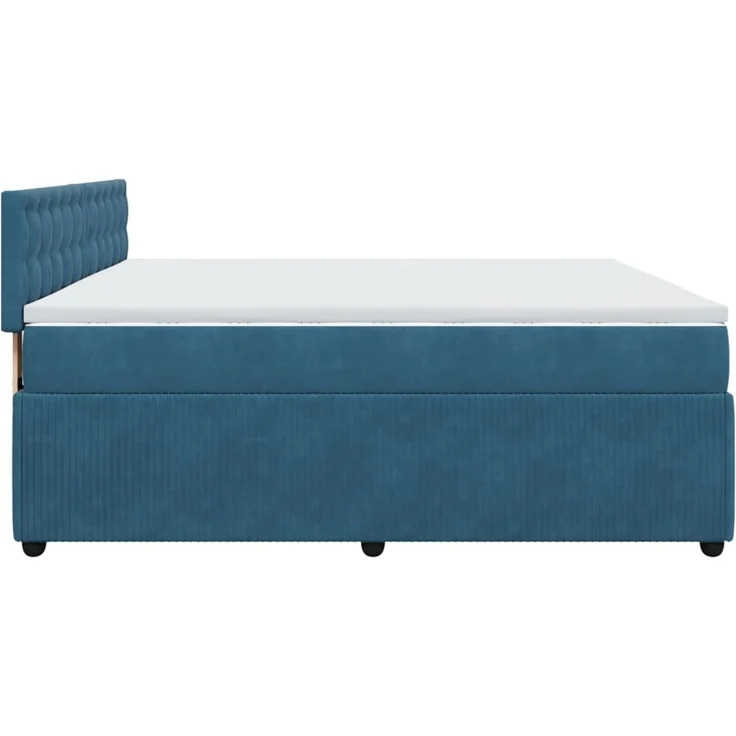 vidaXL Boxspringbett mit Matratze Blau 200x200 cm Samt 3287846 – Bild 9