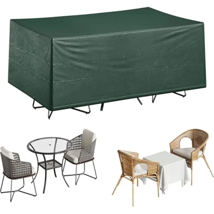 WOLTU Garten Schutzhülle Gewebeplane abdeckplane gartenmöbel für gartentisch Abdeckhaube PE 180 x 120 x 70 cm Grün GZ1229gn – Bild 2