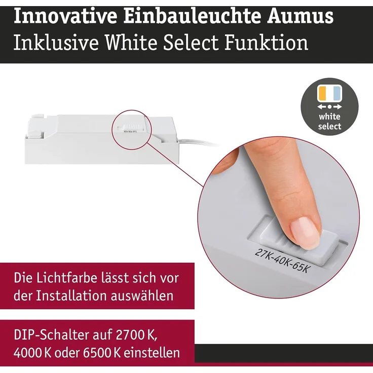 Paulmann 92255 LED Einbauleuchte White Select Aumus Chrom 3 Step dimmbar – Bild 3
