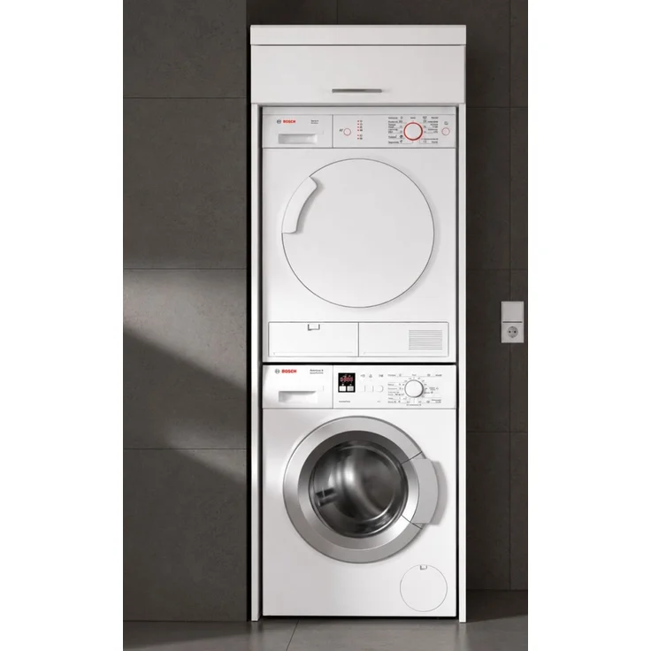 Waschmaschinenschrank Shawn in weiß Hochglanz 66 x 200 cm – Bild 5