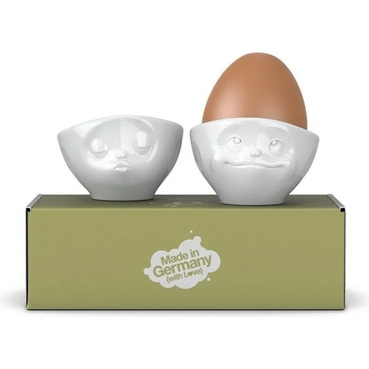 FIFTYEIGHT PRODUCTS Eierbecher Eierbecher-Set Nr. 1 - Küssend/Verträumt - Eierbecher Weiß - 1 Stück, (1-tlg) – Bild 2