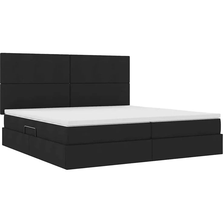 vidaXL LED-Speicherbett mit Matratze Schwarz 200 x 200 cm Stoff 3372377 – Bild 6