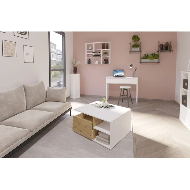Wandregal >MIKA< in weiß - 90x78,2x16cm (BxHxT) – Bild 2