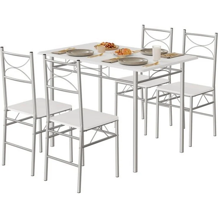 Woltu Sitzgruppe, (1-tlg), Esszimmer, Essgruppe für 4 Personen, mit Metallgestell – Bild 4