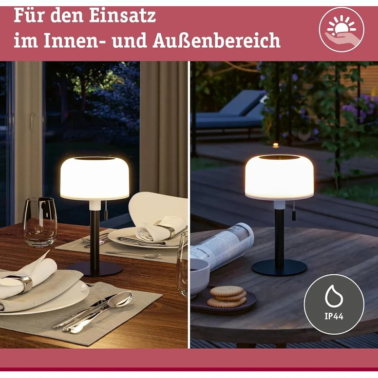 Paulmann 94607 LED Akkuleuchte Bartja 2700K IP44 dimmbar schwarz – Bild 2