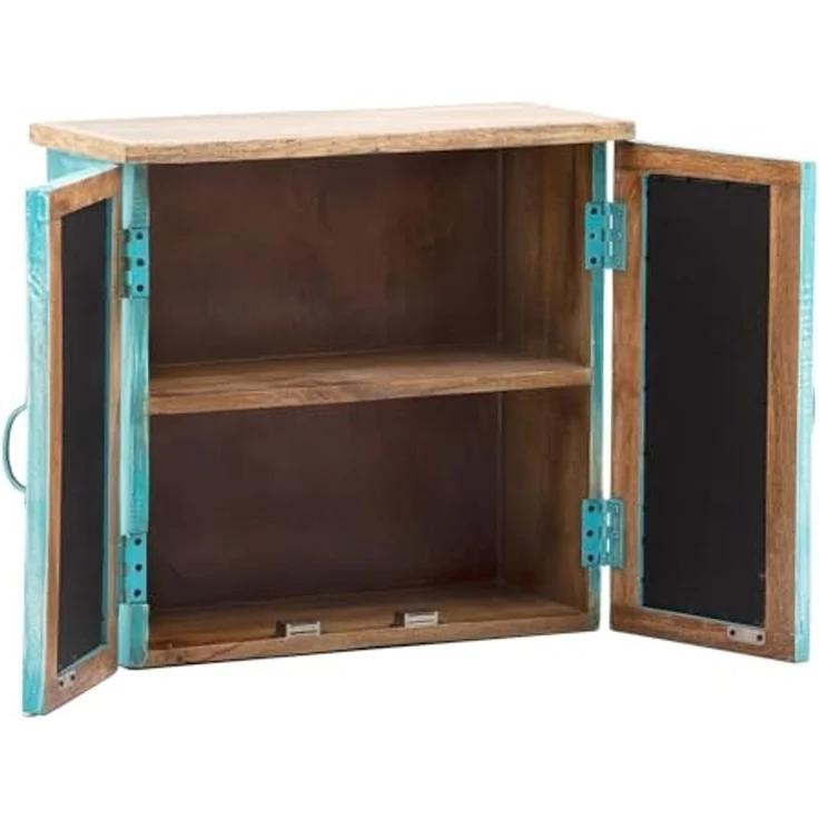 massivum Spiegelschrank Santa Cruz blau 52x50x23 cm Mango-Holz Hängeschrank Wandschrank Badmöbel Badezimmer – Bild 3