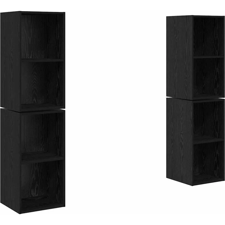 TV-Schrankset 4 pcs, Lowboard TV Schwarz Eichen-Optik 37 x 37 x 72 cm – Bild 2