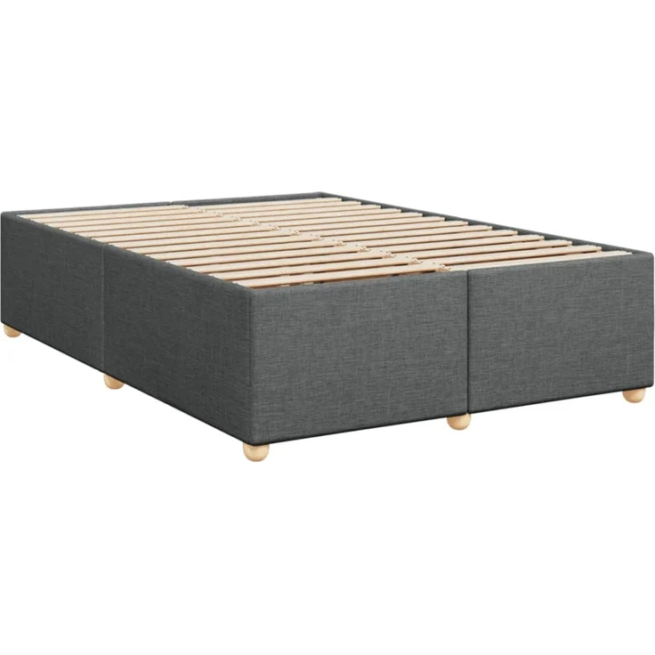 vidaXL Boxspringbett mit Matratze Dunkelgrau 140x200 cm Stoff 3289018 – Bild 9