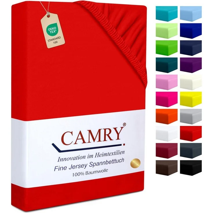 Camry Spannbettlaken CLASSIC Jersey 100% Baumwolle Spannbetttuch atmungsaktiv Gummizug, Jersey Baumwolle, Gummizug: rundum, 100% Baumwolle, alle Matratzenhöhen, atmungsaktiv, pflegeleicht – Bild 1