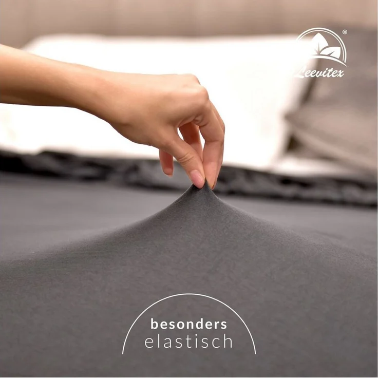 leevitex® Spannbettlaken Jersey aus 100% Baumwolle, für Kinder- & Standardmatratzen, Jersey, Gummizug: rundum, 100% Baumwolle, anschmiegsam & dehnbar, diverse Größen und Farben – Bild 3