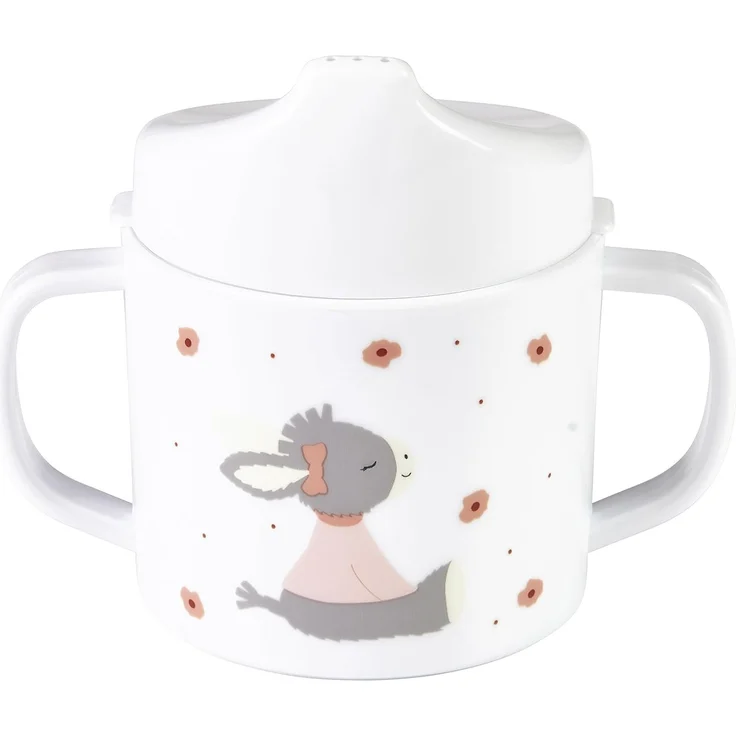 Sterntaler Kinder Henkeltasse mit abnehmbarem Trinkaufsatz, Motiv Esel Emmi Girl flora rose, Trinklernbecher mit rutschfester Unterseite, Fassungsvermögen 200 ml