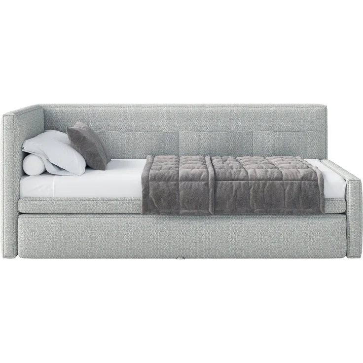 Selsey 'Nesmi' Polsterbett mit Bettkasten, Webstoff Hellblau, 90x200 cm – Bild 6