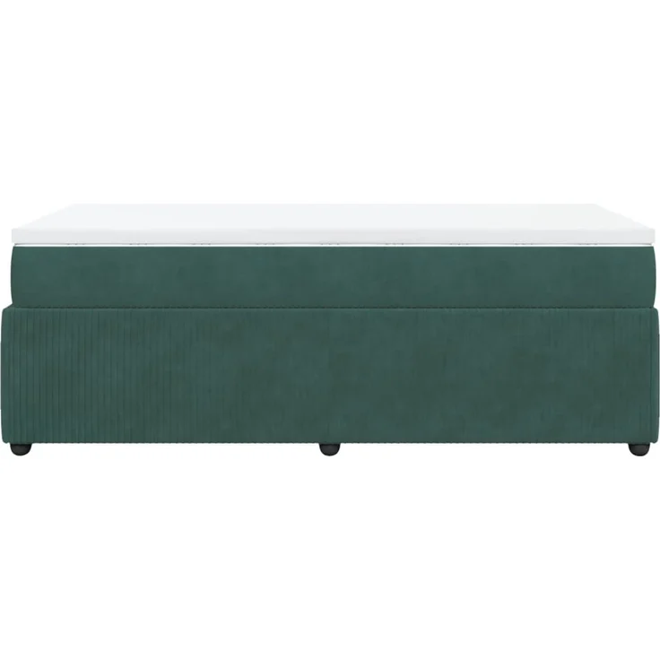 vidaXL Boxspringbett mit Matratze Dunkelgrün 90x200 cm Samt 3285617 – Bild 8