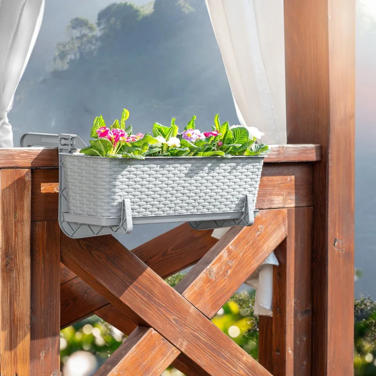 KADAX Blumentopf-Balkon-Pflanzgefäßständer 60 cm grau – Bild 4
