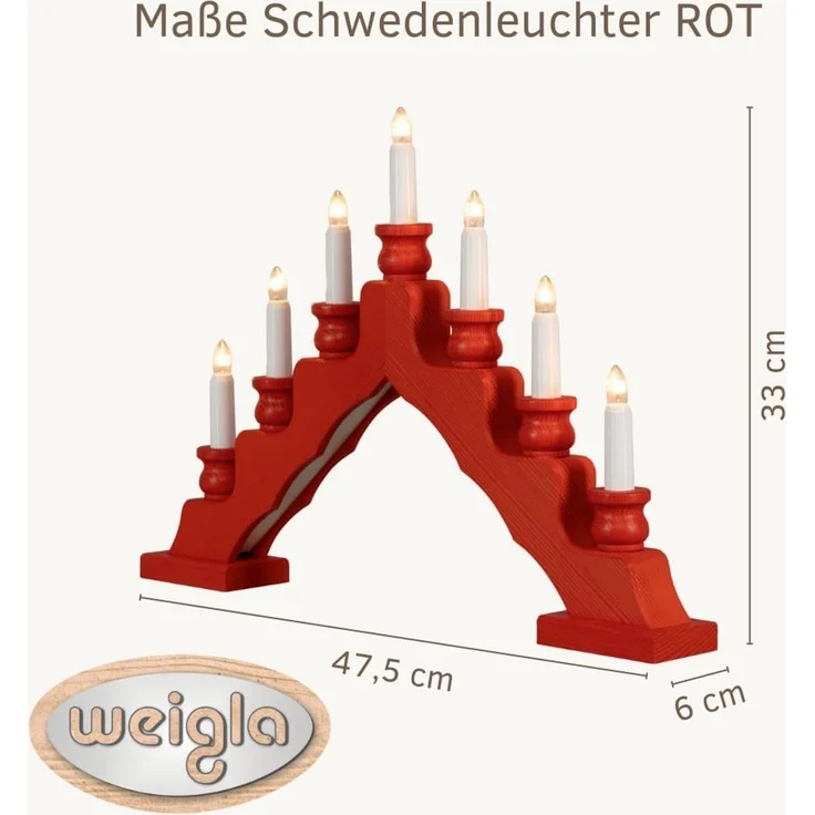 Weigla Lichterbogen Schwede, Weihnachtsdeko, Made in Germany (1-tlg), 7-flammig – Bild 2