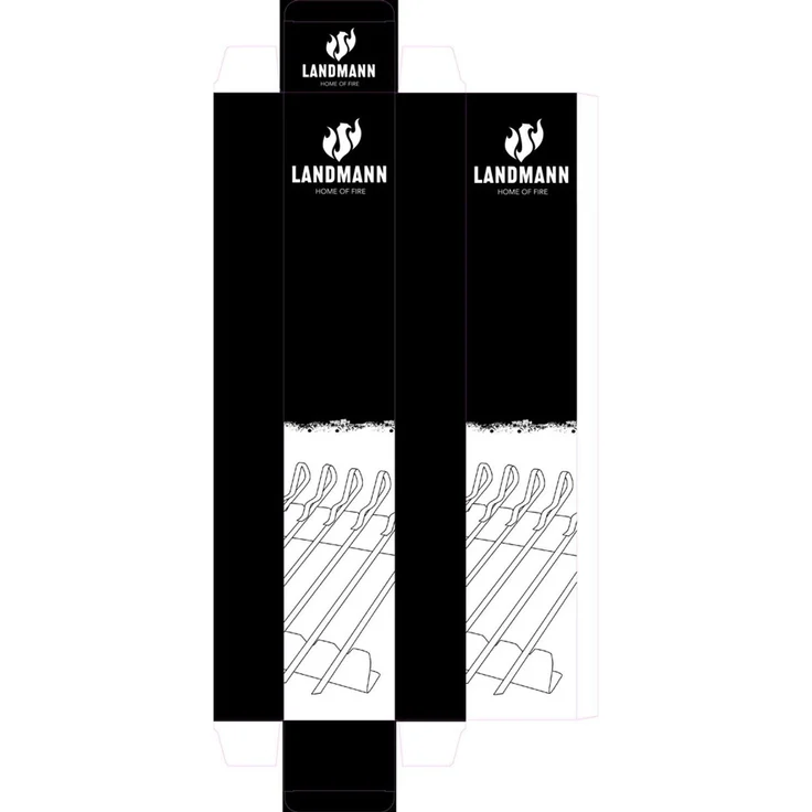 LANDMANN Schaschlik-Set 6er Edelstahl – flache Grillspieße ca. 42×15×3 cm für Fleisch und Gemüse hitzebeständig und sicher beim Wenden – Bild 3