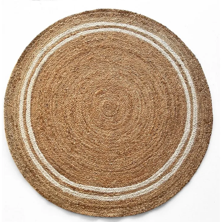 Karat Teppich Jute Rund, Handgewebter Naturteppich, In verschiedenen Ausführungen