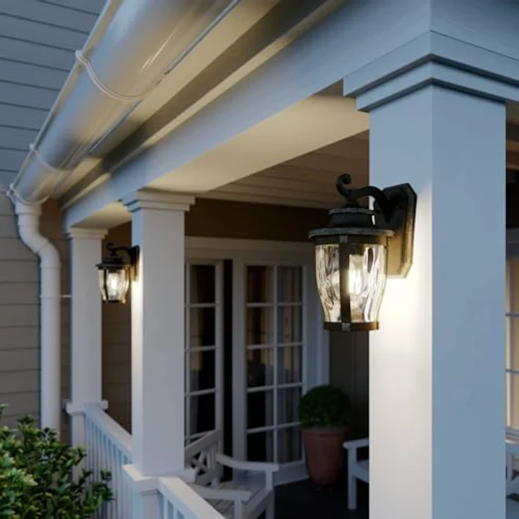 Lindby Philody, Wandlampe für außen, antikbraun, sprühwassergeschützt IP23, 1xE27 max. 60W, ohne Leuchtmittel – Bild 3